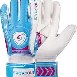 Sportout Goalie Gloves, Goalkeeper Gloves with Fingersave, Soccer Gloves, Breathable Soccer Goalie Gloves, 4mm Latex, for Kids Youth and Adult (Blue, 5)-picture-52