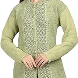 ladywillington Women Woolen Long Coat Warm Fabric Winter Wear Pure Wool Sweater for Women 100% Hair Rainbow Wool Free Size Soft Cardigan with Side Pockets-picture-31