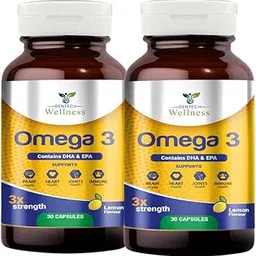 Gentech wellness Omega 3 Triple Strength Fish Oil 1250mg Softgel Capsules | Supports Heart, Brain & Joint Health | 60 Softgels Capsule of pack 2 bottle-picture-29