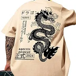 Scott FINCHER Men's Half Sleeve Round Neck Oversized Graphic Printed T-Shirt-picture-31