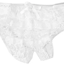 myaddiction Womens Lace Open Crotch Low Rise G-String Underwear White 3XL-picture-15