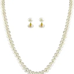 sri jagdamba pearls dealer Single Line White Pearl Set for Women-picture-55
