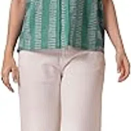 KAMI KUBI Printed flex sleeveless top with centre pleat and elasticated gathers.-picture-30