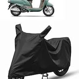 Shield Heavy Duty Bike/scooty Cover for Suzuki Access 125 | All-Season, Tear-Proof Fabric | with Side Mirror Pocket & Buckle Belt | Access 125 scooty Cover (Black)-image-83
