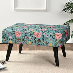 Homeaccex Ottoman Bench Stool for Living Room, Puffy Pouffe Pation Bench for Sitting Footrest Footstool (14inch Height, Blue)-picture-12