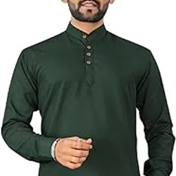 guy's hub Men's Collar Cotton Short Kurta, Long Sleeve-picture-48