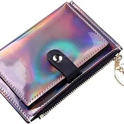 moca Womens Girls Wallet Card Holder Coin Cash Purse Compact Mini Wallet with 6 Card Slots, Coin Pocket, 3 Cash Compartments, Snap Button & Lobster Clasp, for Teens & Girls (Black)-picture-50