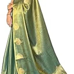 swornof Gold-Toned Woven Design Silk Zari Tissue Saree | Saree for Women | Soft and Skin Friendly-picture-29