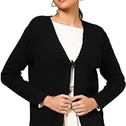 soch Women's Acrylic V-Neck Cardigan (WW-CWA4OW72025_Black-picture-31