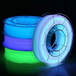 AMOLEN 3D Printer Filament Bundle, Glow in Dark Green/Blue/Blue Purple/Rainbow 5m, PLA Filament 1.75 mm, Dimensional Accuracy +/- 0.02 mm, 200g X 4 Pack-image-5