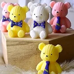 Teddy Bear Candle Scented Pack of 6| Vanilla | Soy Wax | Candle for Gifting, Home Decor, Birthday Party-picture-29
