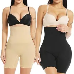 zoyesha Women's Tummy Tucker High Waist Shapewear with Anti Rolling Strip Panties (Free-Size) (Waist Size Fits : 32 to 38 Inch)-picture-46