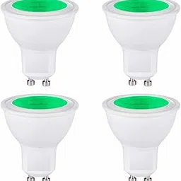 4 Pack LED GU10 Blue Light Bulb - 6W (50Watt Equivalent) Spot Light Bulb - 120V Red LED Light Bulbs, Party Decoration, Porch,ecorative LED Red Bulb Recessed Track Lighting (Green)-picture-10