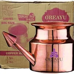 510ml Copper Neti Yoga and Ayurveda Jala Neti Pot for Sinus, Nose Irrigation and Cleaning (510ml)-picture-30