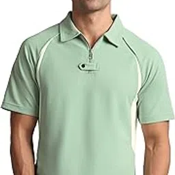 beyoung Raglan Sleeve Zipper Polo T-Shirt for Men | Imported Poly | Regular Fit | Collar Tshirt | Half Sleeve | Textured Polo T-Shirt-picture-11