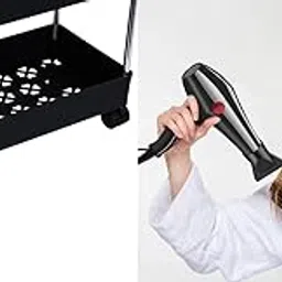 Dastav 3 Layer Multipurpose Kitchen Trolley with Wheels, Space Saving, Storage Organizer (Black) | & | Hair Dryer 2000 WATT Professional Hair Dryer for Men and Women (Black)-picture-30