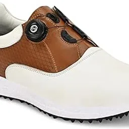 pro ase sport PRO ASE Golf Shoe | Light Weight | Waterproof | Black/Tan Brown/White Brown | Golf Shoe with Button Type LACE UP-picture-19