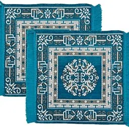 Zesture 2x2 Ft Velvet Prayer Mat, Premium Meditation & Pooja Rug (Aqua, 2)-picture-44