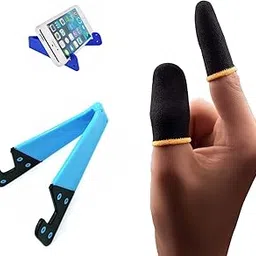 BLAXSTOC PRO Pubg Anti-Slip Thumb Yellow Sleeve, Slip-Proof Sweat-Proof Professional Touch Screen Thumbs Finger Sleeve for Pubg Mobile Gaming Gloves & Mobile Holder Chimti Stand (Multicolour)-picture-50