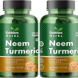 Genius Herbs Neem Turmeric 360 Tablets 500 mg | Best Detox | Boosts Immunity| 90days | Pack 2-picture-15