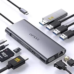 USB C Hub Ethernet,4K USB-C to HDMI Hub,11in1 Multi-Port USBC Adapter Type C Dock Dongle Compatible for MacBook Pro Laptop Air iPad Docking Station usbc Adapter-image-5