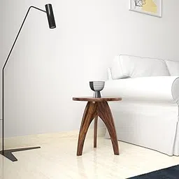 Amazon Brand - Solimo Lygant Modern Side Table (Sheesham Wood, Natural Finish) image 1