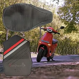 CAPE SHOPPERS Faux Leather Ola Seat Cover Compatible With Ola S1,S1 Pro Electric Scooty Embossed With Dicky Mat,Black-picture-35