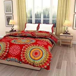 TEEJA Poly Cotton Flower Printed Reversible Single Bed Comforter Dohar Blanket Quilt Multicolor (Single Bed, Rangoli)-picture-21