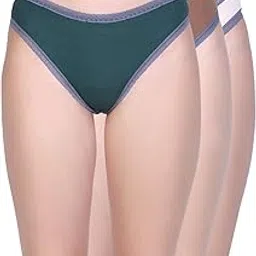 amour secret Women's Low Rise Solid Thong Panties Pack of 3 Grn-Bwn-PCH-L-picture-31
