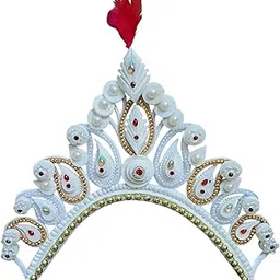 bengcraft Bengali Bridal Shola Crown Biyer Mukut Hair Accessories for Marriage and Weddings, Solar Mukut for Bride-picture-25