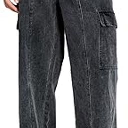 kotty Mens's Trendy Denim Cargo Jeans with Stylish Pockets-picture-23