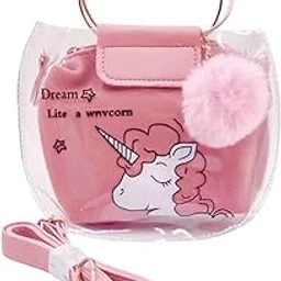 le delite Unicorn sling bag for girls kids I Girl's Women Kids cartoon Cross body Shoulder Hand Purse Wallet -Pink I transparent tote handbag-picture-21