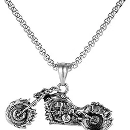 Pendant for Men, Women & Boys, Unisex Adult, Silver Stainless Steel Chain Necklace, 22 inches, Bar Pendant, Lobster Clasp, Valentine Gift-image-28