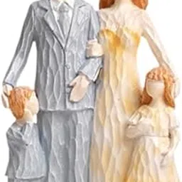 CALANDIS Family Figurines Sculpture Craft Memorial Gift for Bookshelf Mantel Lifelike Parents and Kids | | Garden D?©cor-picture-11