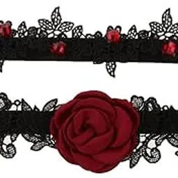 myaddiction 2x2 Pieces Lace Garters with Red Rose Decor Wedding Bride Costume Accessories-picture-50