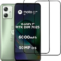 Mothca Military-Grade Gorilla Tempered Glass Compatible For Motorola G64 / G54 / G14 5G (Black) Edge-to-Edge Coverage With Easy Installation Kit for Smartphone (Pack of 2)-picture-55