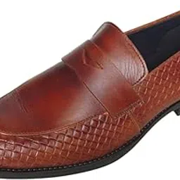 upheave Men's Genuine Leather Formal Loafers – Handcrafted Slip-On Dress Shoes in Classic Tan-picture-13