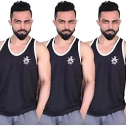 Indian Army Men's black Solid Cotton Regular Vest-image-62