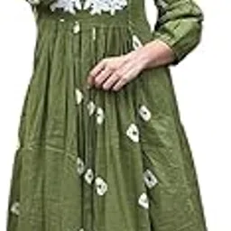 Women's Cotton Printed Long Anarkali Kurti with Pant-image-50
