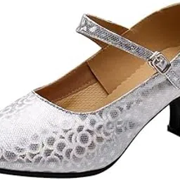 kacheeg Women's Latin Dance sandals Soft Sole Low Heel Comfortable Dancing Footwear-picture-20