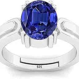 12.25 Ratti 11.00 Carat Earth Mined AAA+ Quality Natural Blue Sapphire Neelam 925 Sterling Silver Adjustable Gemstone Ring for Women's and Men's-image-33