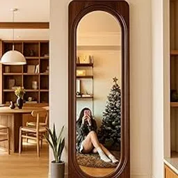 Modular Full Length Wall Mirror Frame for Home | Wooden Brown Brown, Dressing Mirror | Floor Standing & Wall Mount Large Mirror for Bedroom, Living Room & Hallway Décor-picture-40