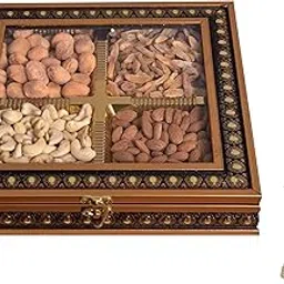 Food Library The Magic of Nature Luxury Diwali Dry Fruits Gift Hamper (Dry Fruits Gift Box) With Free Brass Akhand Diya-picture-48