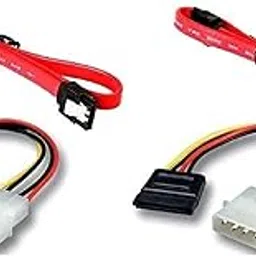 Combo Sata Iii (Sata 3) Data Cable With Locking Latch + 1 Piece 4 Pin Molex To 15 Pin Power Cable (Pack of 2)-image-97