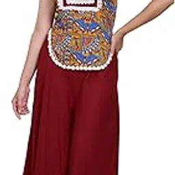 deebaco Abstract Print Rayon Top & Palazzo Indo Western Co-Ord Set For Women's|Halter Neck Casual Fashionable Cord Set|Ladies Party Outfits Summer Collection Stylish Fusion Wear-picture-55