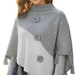 Women Winter Collection, Wool Blend Poncho, Cardigan, Shrug, Blazer, Kurti, Top for Casual and Office Wear-image-94