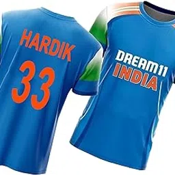 India ODI Indian Team Cricket Jersey HARDIK 33 T-Shirt 2025(Kid's, Boy's& Men)-picture-33