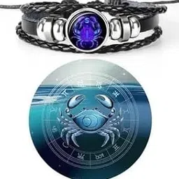 Choose Your Zodiac Sign Constellation Handmade Black Genuine Bracelet imported Leather Adjustable with wrist, For Man,Women & all age, Unisex Adult-picture-46