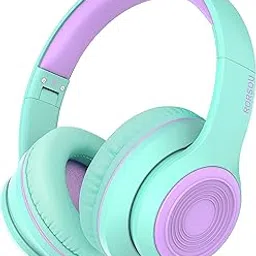 RORSOU K9 On-Ear Headphones with Microphone, Lightweight Folding Stereo Bass Headphones with 1.5M No-Tangle Cord for Kids Adults Portable Wired Headphones for Smartphone Tablet Computer MP3/4 (Green)-picture-58