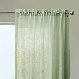 HOMEMONDE Cotton Curtains Sheer Taxture Linen Set of 2 Drapes with Rod Pocket for Living Room, Bedroom Decor, 7 Feet, Mint Green-picture-13